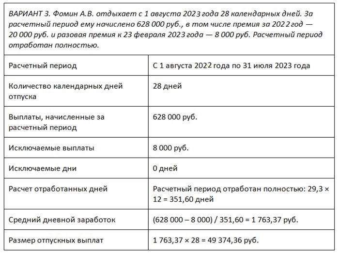 Размер отпускных для работников, получающих минимальную заработную плату